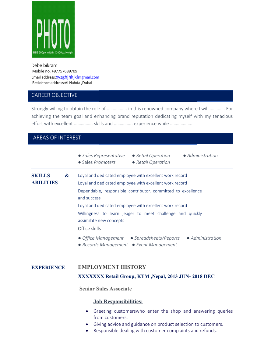 CV template