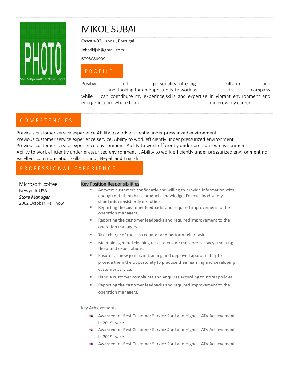 CV template