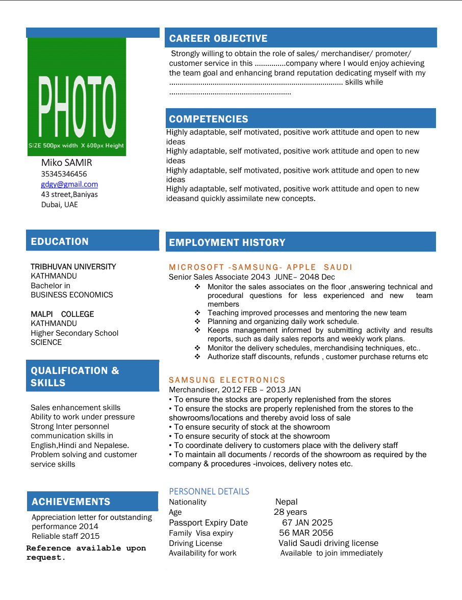 CV template
